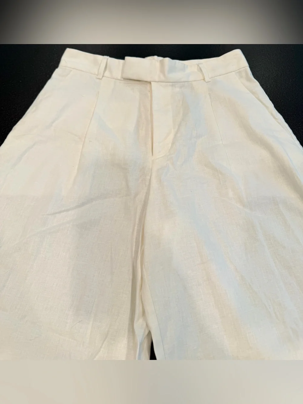Banana Republic Factory NWT White Linen Blend Wide Leg Pants Petite 10 High Rise